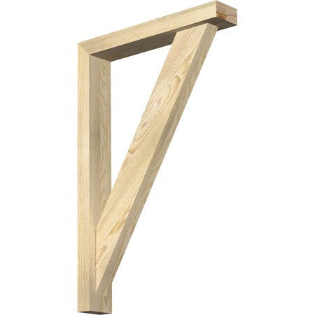 Ekena Millwork Traditional Block Rough Sawn Bracket w/ Offset Brace, Douglas Fir, 4"W x 22"D x 34"H BKT0402X22X34TRA05RDF
